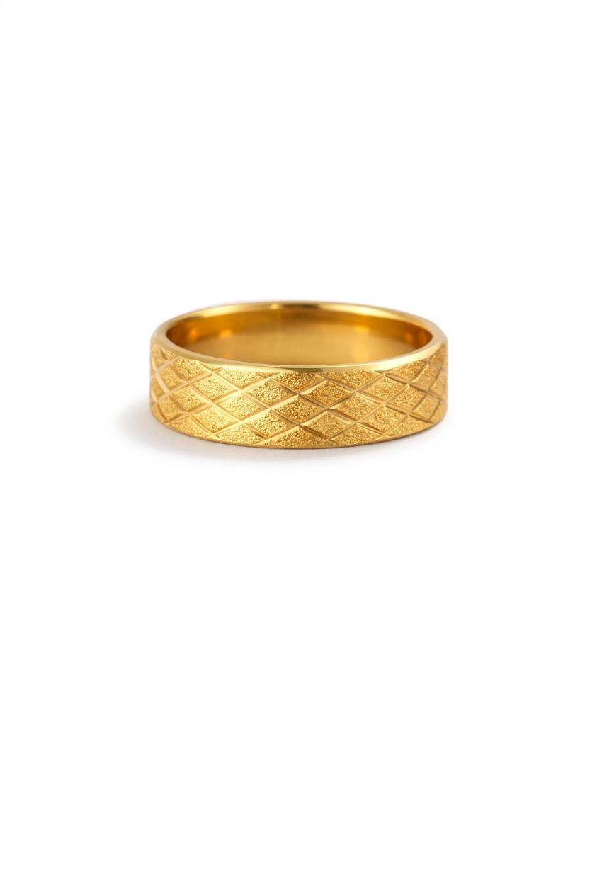 750 Textured Gold Band Ring